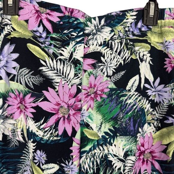 J Jill Womens Floral Cropped Wide Leg Pull On Elastic Waist Rayon Pants sz M - Picture 5 of 16
